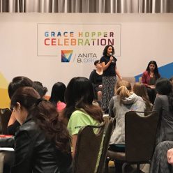 Speaker inspiring Grace Hopper Conference 